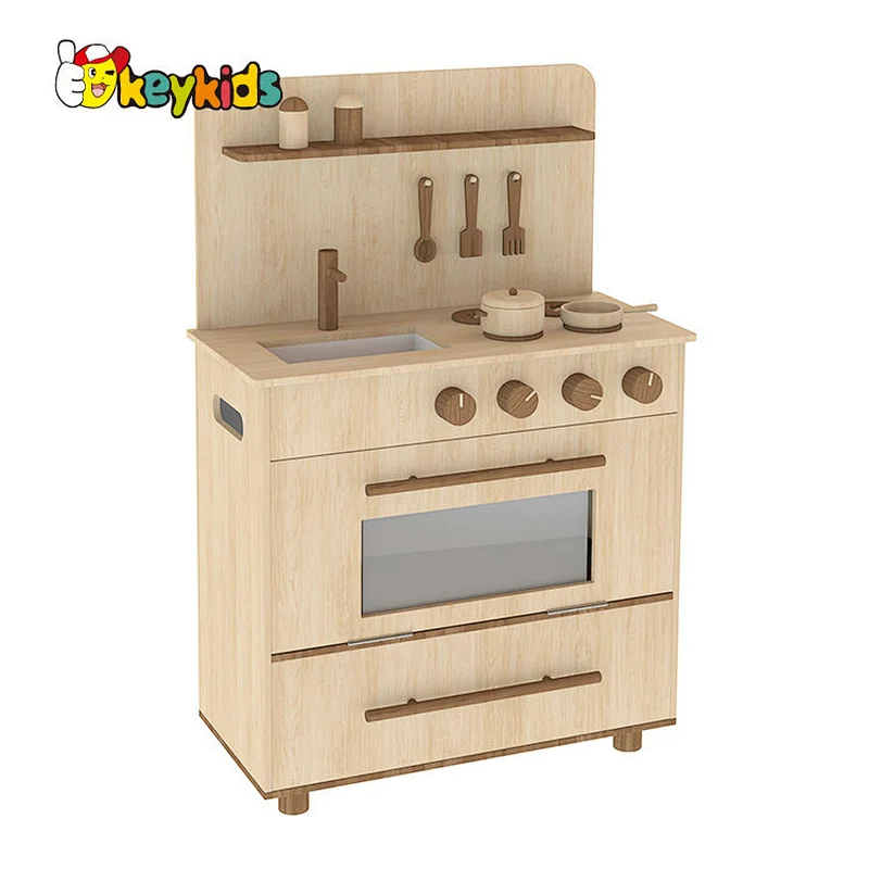 Factory OEM simulate cooking retro wooden pretend play preschool kitchen toys for kids W10C746