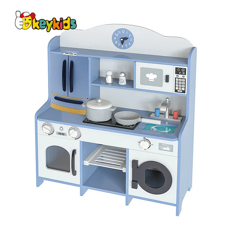 Factory OEM simulate cooking retro wooden pretend play preschool kitchen toys for kids W10C746